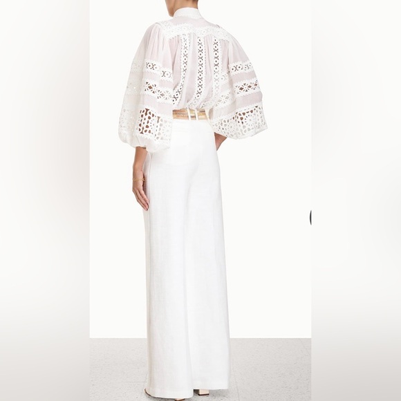NWT Zimmermann Devi Tuck Pants in White Size 1/ US 6 - Picture 3 of 13